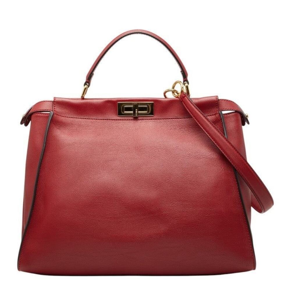 Fendi Peekaboo Large Python Leather Handbag Multicolor